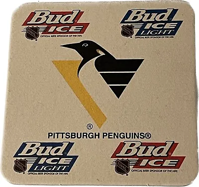 Vintage 1992 Pittsburgh Penguins Drink Coasters Bud Light Mellon Arena Dual Side • $9.50