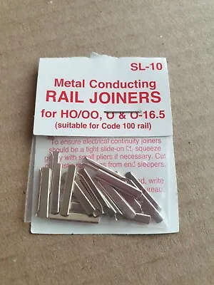 Peco Rail Joiners Nickel Silver For Code 100 Rail OO Gauge Model Railway SL-10 • £4.95