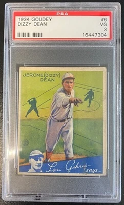 $950 • Buy 1934 Goudey #6 Dizzy Dean PSA 3