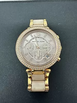 MICHAEL KORS PARKER 38mm Ladies Rose Gold Chronograph Wristwatch MK-5896 • $39.99