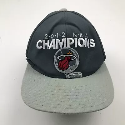 Miami Heat Hat Cap Snapback Adidas Gray Red Embroidered NBA Basketball Champions • $24.77