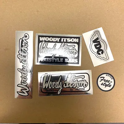 5x Hutch BMX Woody Itson Freestyle Bars Chrome Stickers Decal GT Haro Skyway VDC • $20