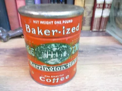 Baker-ized Coffee Can With Original Lid Store Tin Barrington Hall 1 Lb Vintage • £85.50