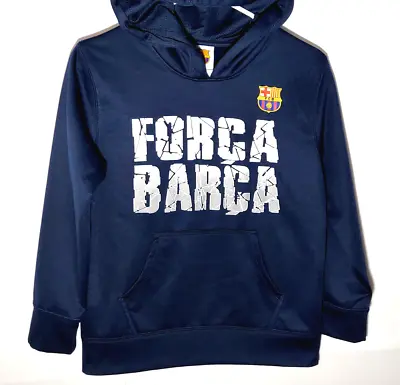 Forca Barca Youth Hoodie Jacket | Official FC Barcelona Outerwear | Boys Medium • $22.95