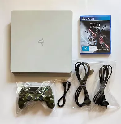 Sony PlayStation 4 Slim PS4 500GB Console White Bundle + GREAT CONDITION • $198