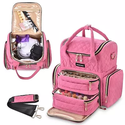 Byootique Double Layer Nail Polish Case Organizer W/ 2 Removable Bags Artists • $53.91