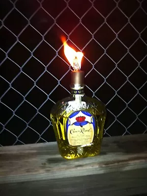 Crown Royal Tabletop Tiki Torch For Deck Patio Whiskey Glass Bottle Light Lamp • $5