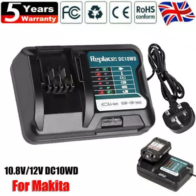 10.8V 12V Fast Charger Compatible For Makita DC10WD DC10SB DC10WC BL1016 BL1021B • £14.89