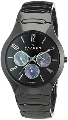 Skagen Slagen Black Dial Multifunction Black Ceramic Mens Watch 817SXBC1 • $129.59