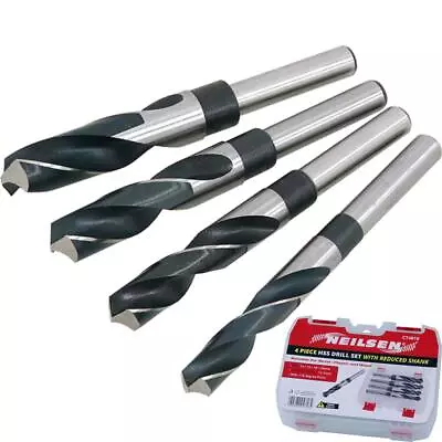 Neilsen 4pc HSS Drill Metal Bits Set Reduced Shank Twist Bit 1/2  14mm - 20mm • £12.49