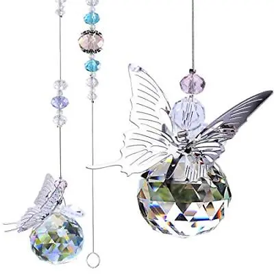 £11.55 • Buy 30MM Crystal Ball Prism Rainbow Maker Hanging Suncatcher Window Butterfly Dec...
