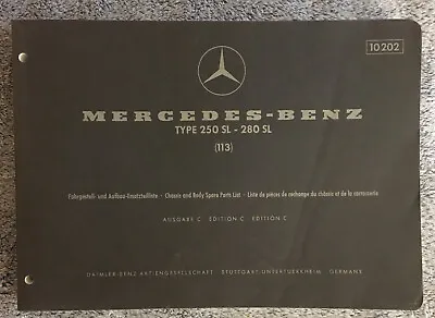 Mercedes Benz Type 250 SL-280 SL Spare Parts List Edit. C Orig. Factory • $250