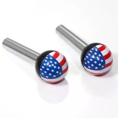 2 American Flag USA Ball Interior Door Lock Knobs Pins For Car-Truck-HotRod • $10.95