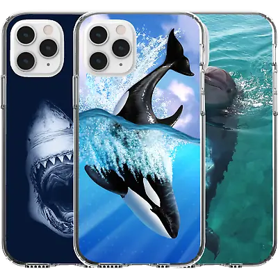Silicone Cover Case Animal Nature Earth Ocean Dolphin Orca Whale Shark Bite • $16.95