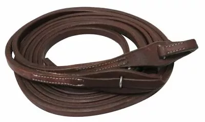 Western Horse Dark Oil Leather 8' X 5/8  Split Reins W/ Quick Change Bit Ends • $33.12