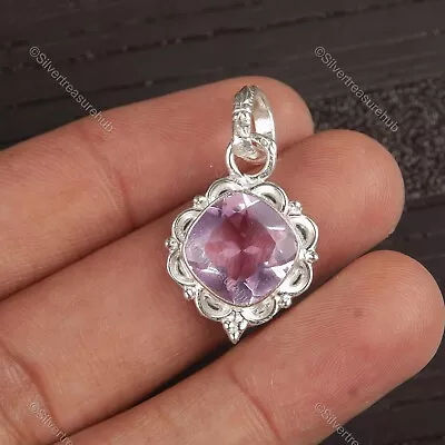 Anniversary Gift For Her Natural Morganite Gemstone Pendant 925 Sterling Silver • $13.95