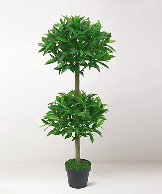 Large Faux Indoor Double Olive Tree Home House Plant 120cm 4' 4ft Tall In Pot • £29.95