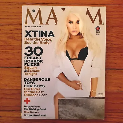 Maxim Magazine 187 Christina Aguilera Lauren Cohan Kaley Cuoco October 2013 • $7.46