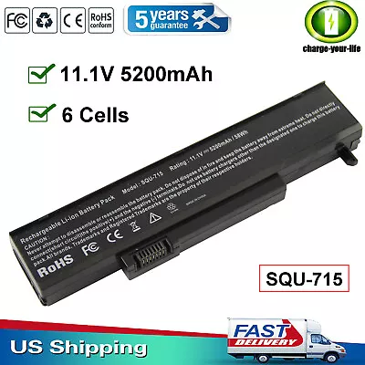 SQU-715 Battery For Gateway M-6800 M-6823a SQU-720 W35044LB W35052LB 5200mAh • $20.99