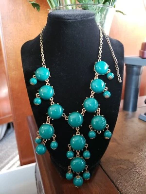 $5.99 • Buy Green Bubble Beaded Bib Necklace 9  Adjustable Drop