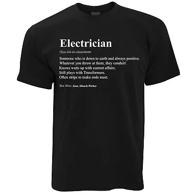 £12.99 • Buy Mens Definition Of An Electrician T Shirt Funny Electricals Joke Gift Idea Tee
