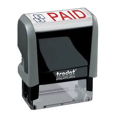 $8.99 • Buy Trodat  4912 Self-Inking 2 Color PAID Stamp, 3/4 X 1-7/8  Impression