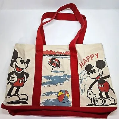 Disney X Junk Food Collab Mickey Mouse Beach Theme Canvas Tote Bag • $24.98