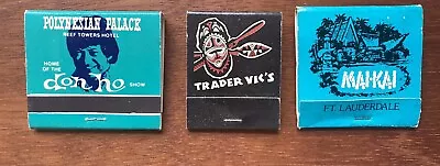 Lot Of 3 Vintage Tiki Restaurant Matchbooks Mai-Kai Trader Vic’s Don Ho Hawaii • $12.99