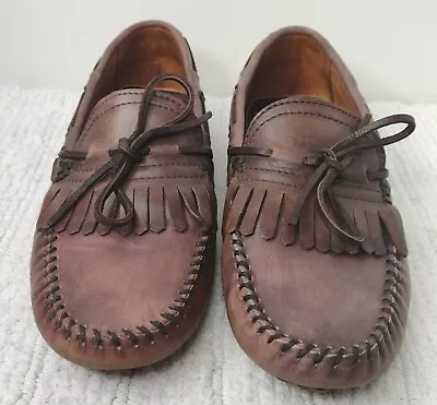 ZARA MAN 928 Made In Portugal Brown Leather Moccasins Shoes Men’s Size EU43 US10 • $45.95