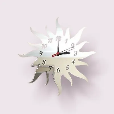 £28.10 • Buy Sun Shaped Silent Tick Acrylic Clocks - Many Colours, Bespoke Made