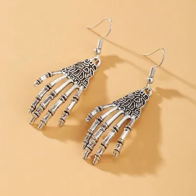£3.49 • Buy Halloween Vintage Skeleton Hands Dangle Earrings Women Jewelry Party Gift UK