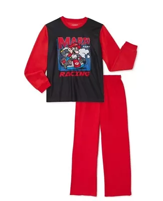 Mario Kart Long Sleeve Two-piece Pajama Set Boys Size 6/7 • $18.32