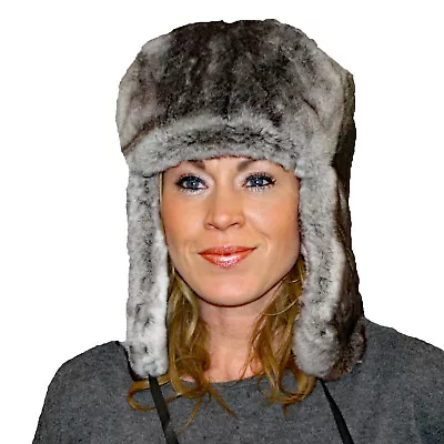 Glacier Wear Chinchilla Rex Rabbit Fur Russian Trooper Hat Hts1042 • $234.95