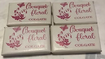 (Lot Of 4) Vintage Colgate Palmolive Bouquet Floral Mini Hotel Bar Soaps • $28.49