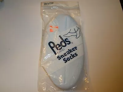 NEW Vintage Peds Sneaker Socks Blue #4500 Fits 8.5  X 11  One Size (10) • $15.29