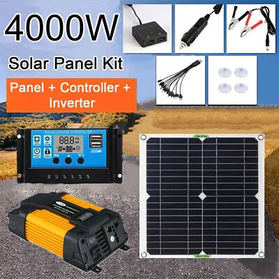 4000W Solar Panel Kit Solar Power Inverter Generator 100A Home 220V Grid System • £45.44