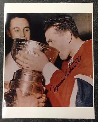 MAURICE RICHARD Signed Montreal Canadiens 11 X 14 Photo Drinking From The Cup • $295.99