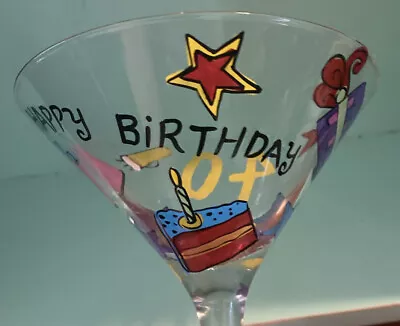 40th Birthday Martini Glass Hand Painted. New. • $5