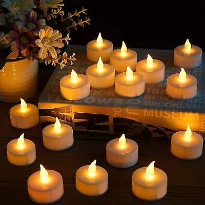 60X Led Tea Lights Candles LED Flameless Battery Operated Wedding Xmas Birthday • £6.99