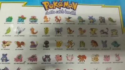 Pokemon Original 150 Characters Poster 22X34 Nintendo 1998 Gotta Catch Em All VN • $23.88