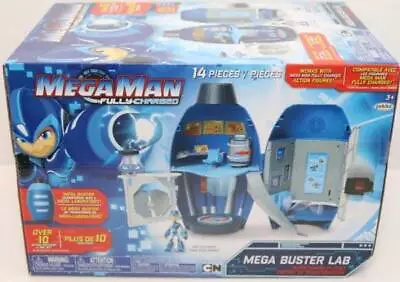 Mega Man Fully Charged Mega Buster Lab Transforming Playset Trap Door Disc Shoot • $22.87