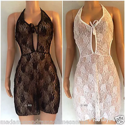 £12.45 • Buy See Through Babydoll Sheer Negligee Daring Chemise Big Size Lingerie 12 14 16 18