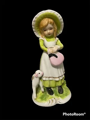 Vintage Mary Had A Little Lamb Porcelain Figurine Statue • $16.88