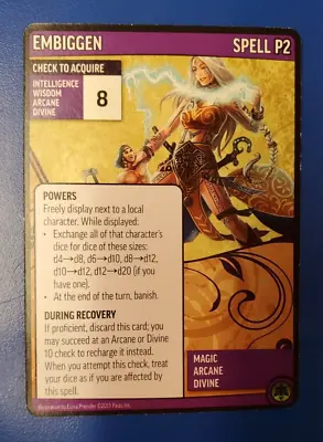 Embiggen Promo Pathfinder Adventure Cards Game GTM Magazine • $5