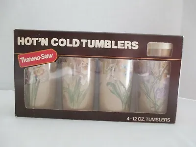 *4* New In Box Vintage Thermo-serv Insulated Glasses Tumbles Hot Or Cold 12 Oz. • $24.99