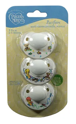 Precious Moments Pacifiers (3 PACK) For 0-6 Months ~ BPA Free ~ FREE US SHIPPING • $8.99