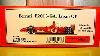 MFH Model Factory HIRO 1/20 Ferrari F2003GA JAPAN GP Resin Model Kit K-141 • $355.50