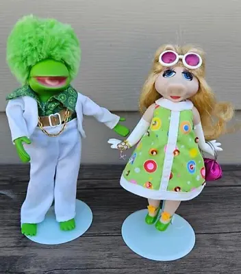 Retro Disco Kermit & Miss Piggy 7  Porcelain Doll Keepsakes 2006 C2 • $79.99