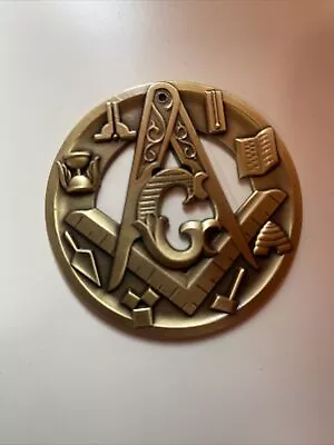 New Masonic Master Mason Cut Out Car  Emblem.  Antique Bronze. • $12.99