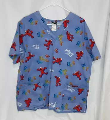 Sesame Street Elmo Medical Scrub Top Women's Size Large - D21 • $14